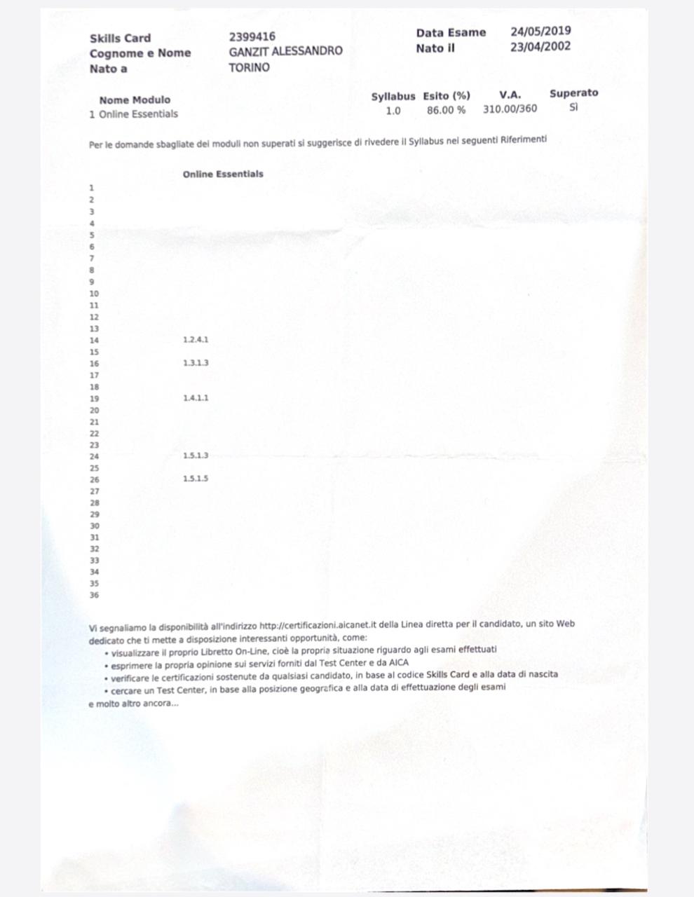 Certificazione ECDL - Online Essentials
