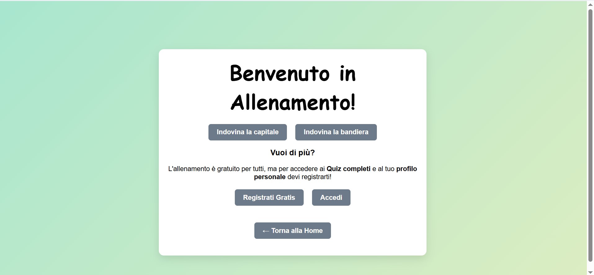 Modalità allenamento